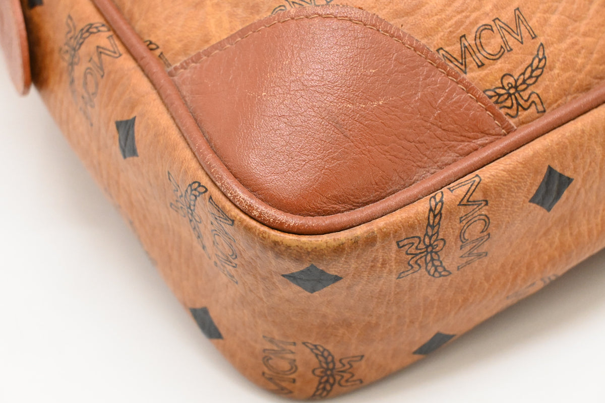 MCM Business Bag in Cognac Visetos Canvas