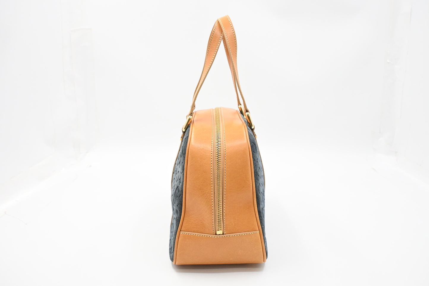 Celine Boston Bag in Blue Suede
