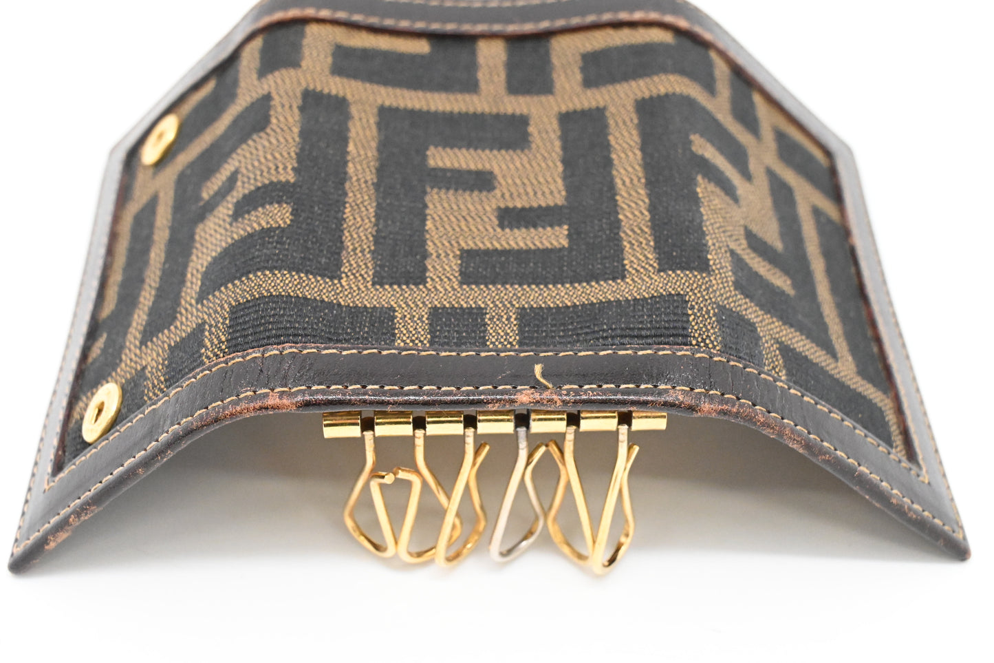 Fendi Key Case 6 in Zucca Canvas