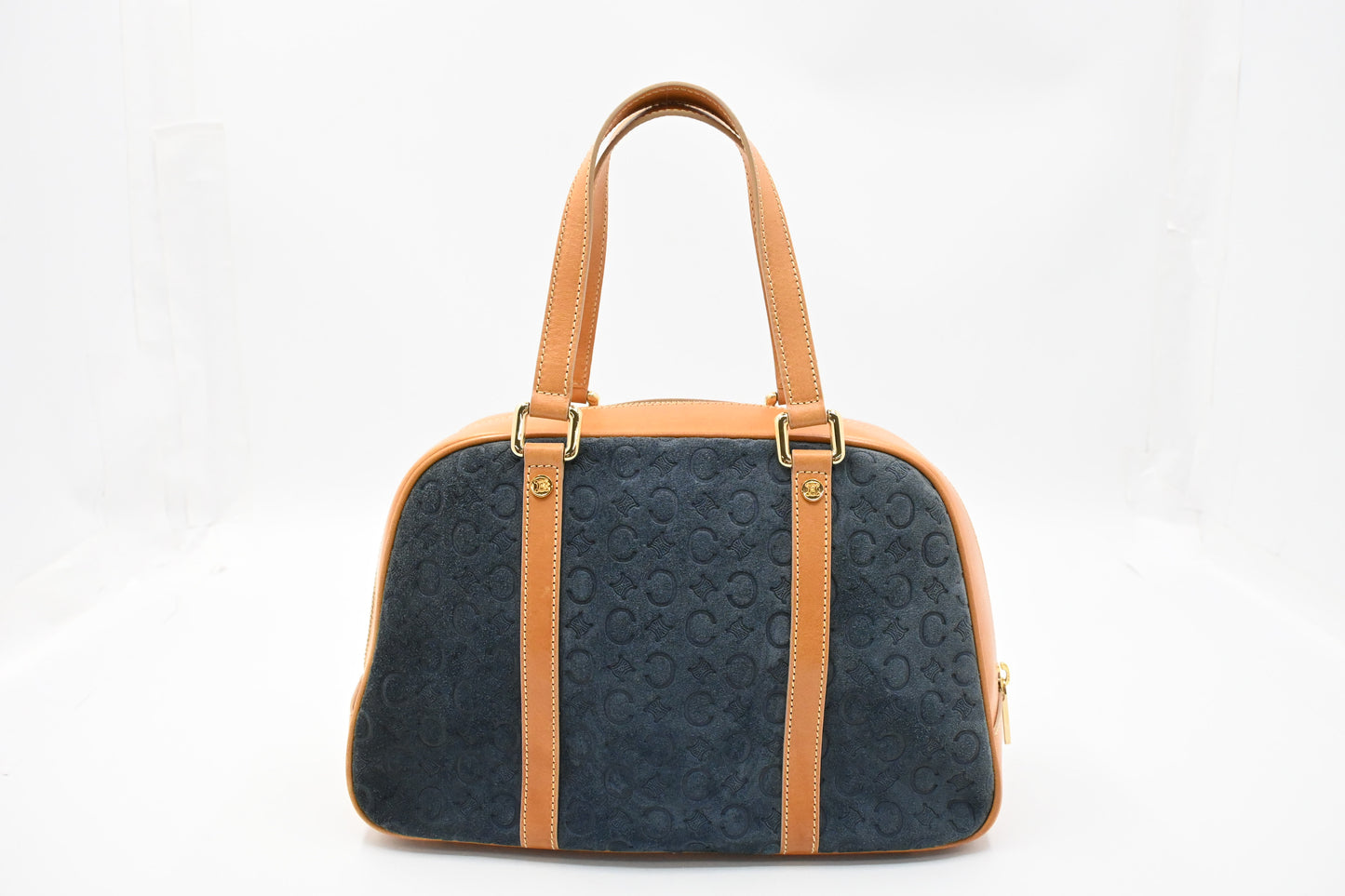 Celine Boston Bag in Blue Suede
