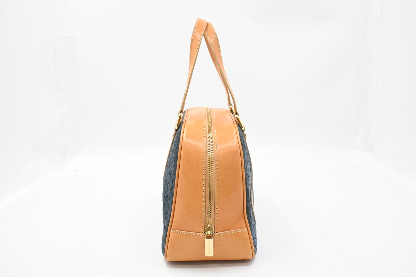 Celine Boston Bag in Blue Suede