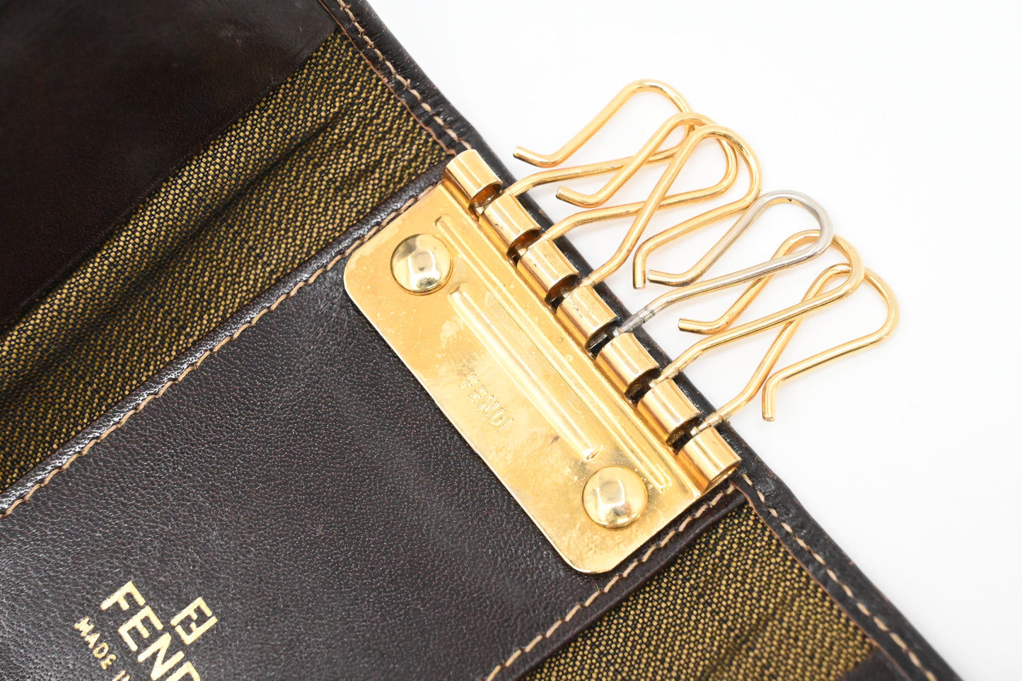 Fendi Key Case 6 in Zucca Canvas