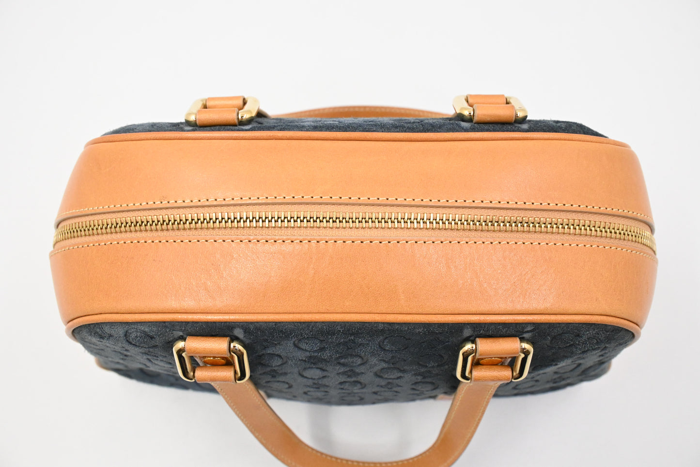 Celine Boston Bag in Blue Suede