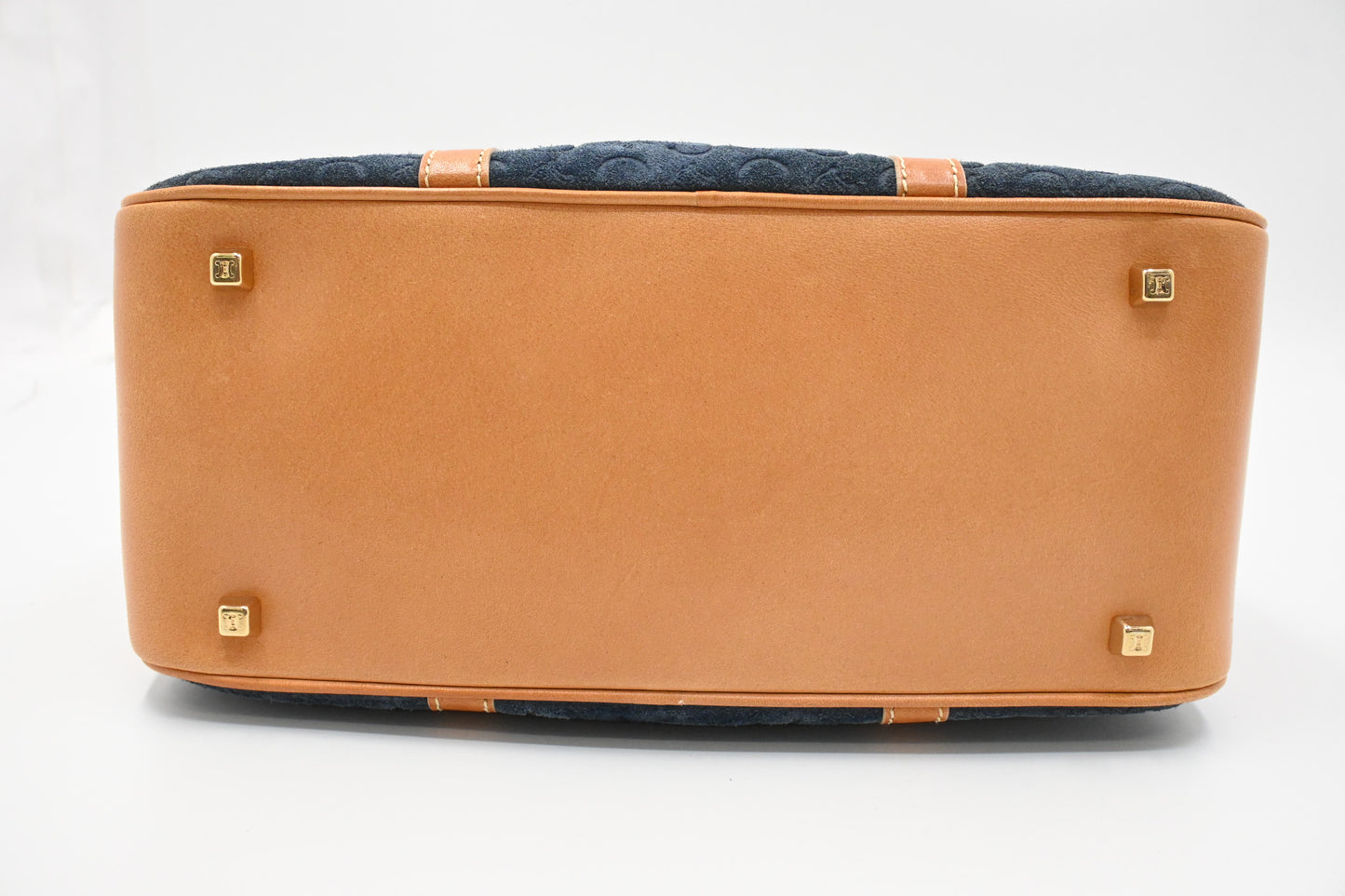 Celine Boston Bag in Blue Suede