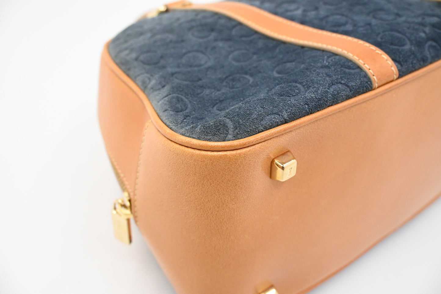 Celine Boston Bag in Blue Suede