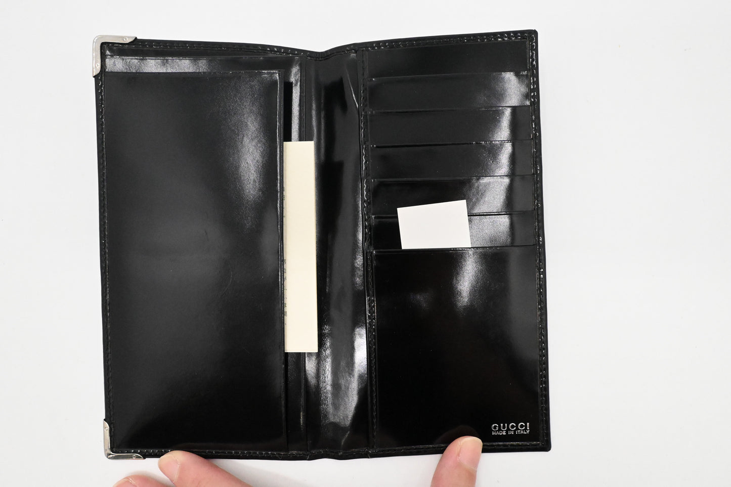 Gucci Bifold Wallet in Black Patent Leather