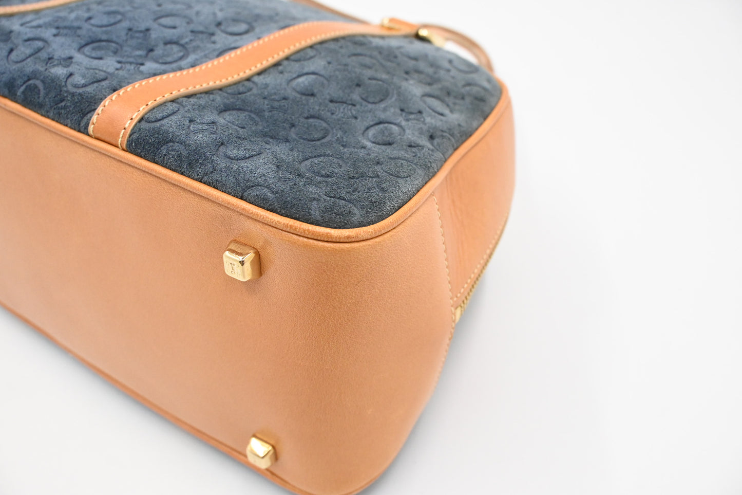 Celine Boston Bag in Blue Suede