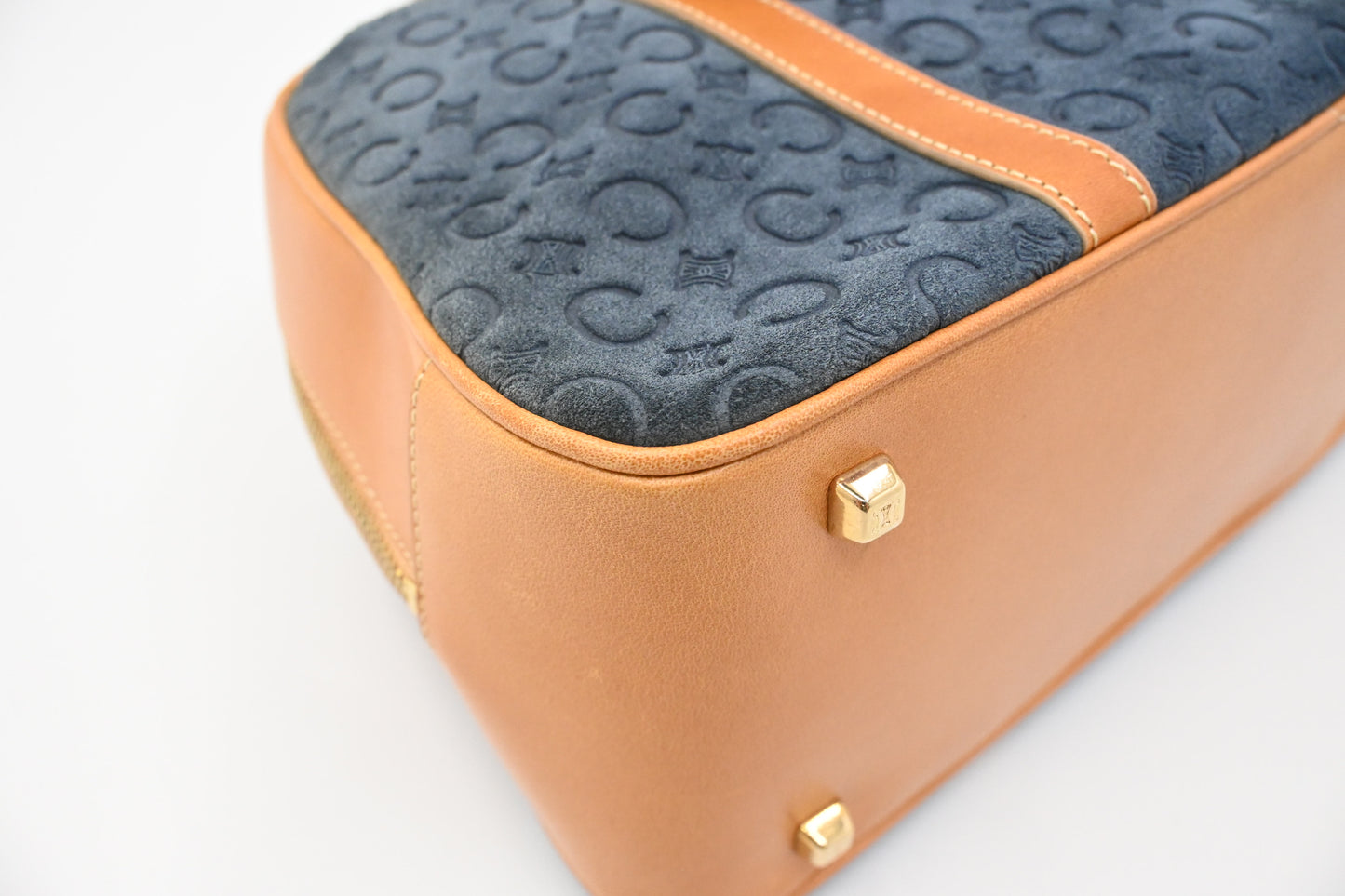 Celine Boston Bag in Blue Suede