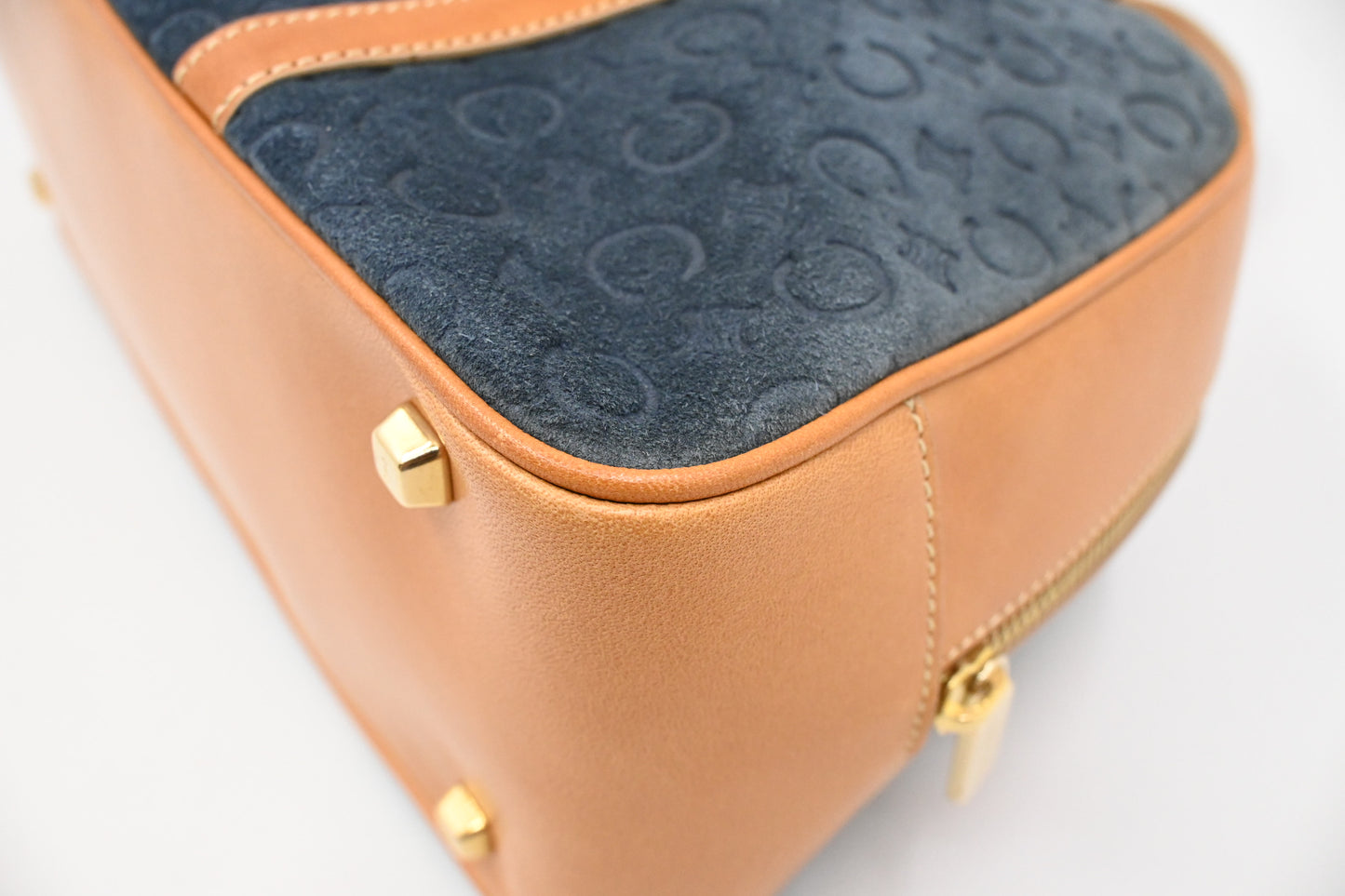 Celine Boston Bag in Blue Suede