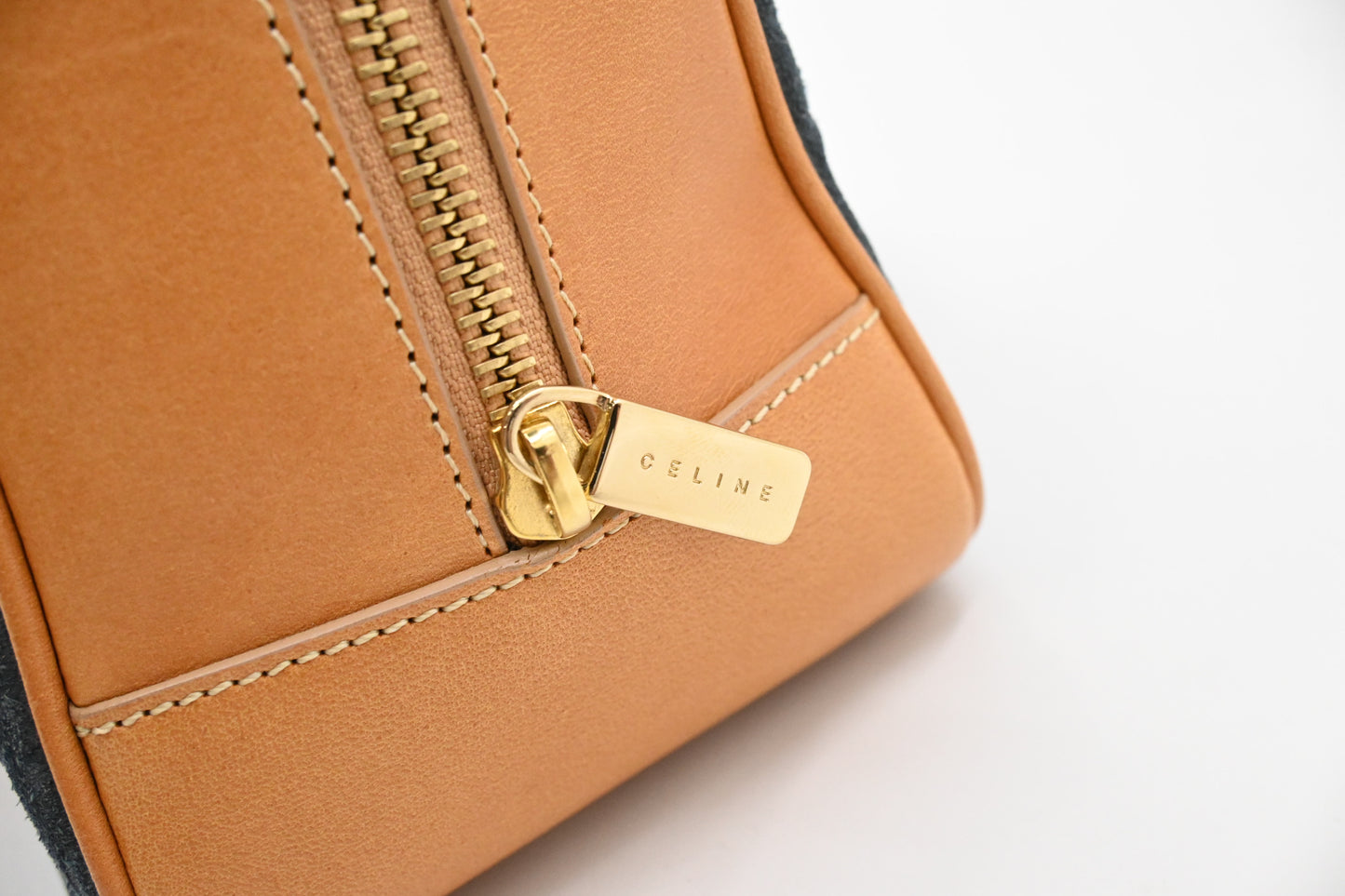 Celine Boston Bag in Blue Suede