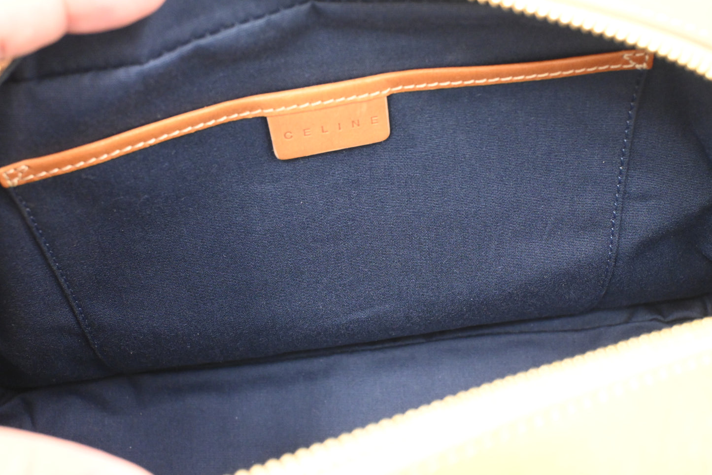 Celine Boston Bag in Blue Suede