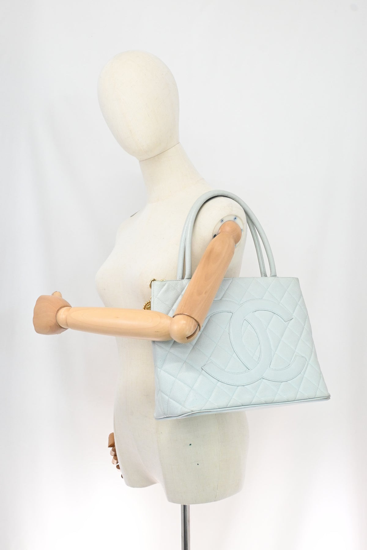 Chanel Medallion Tote in Icy Blue Caviar Leather