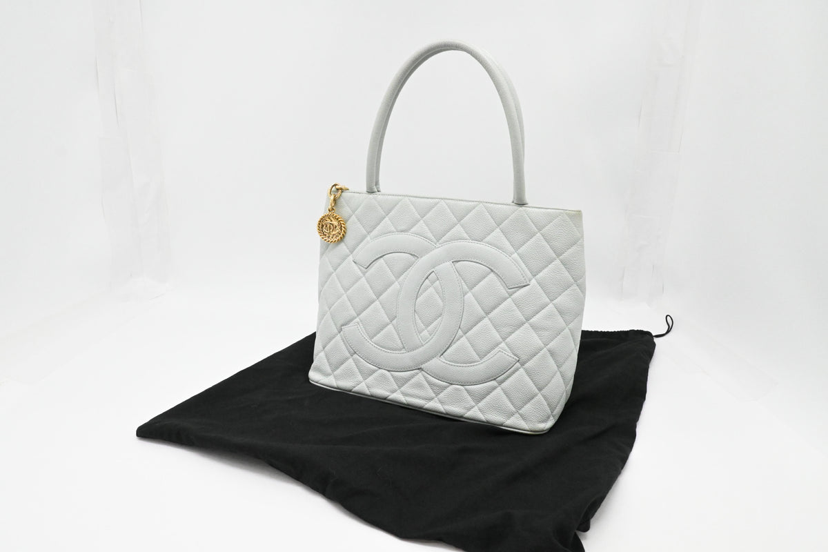 Chanel Medallion Tote in Icy Blue Caviar Leather