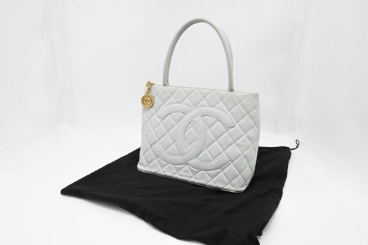 Chanel Medallion Tote in Icy Blue Caviar Leather