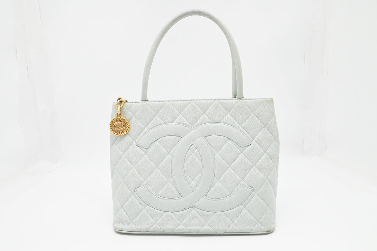 Chanel Medallion Tote in Icy Blue Caviar Leather