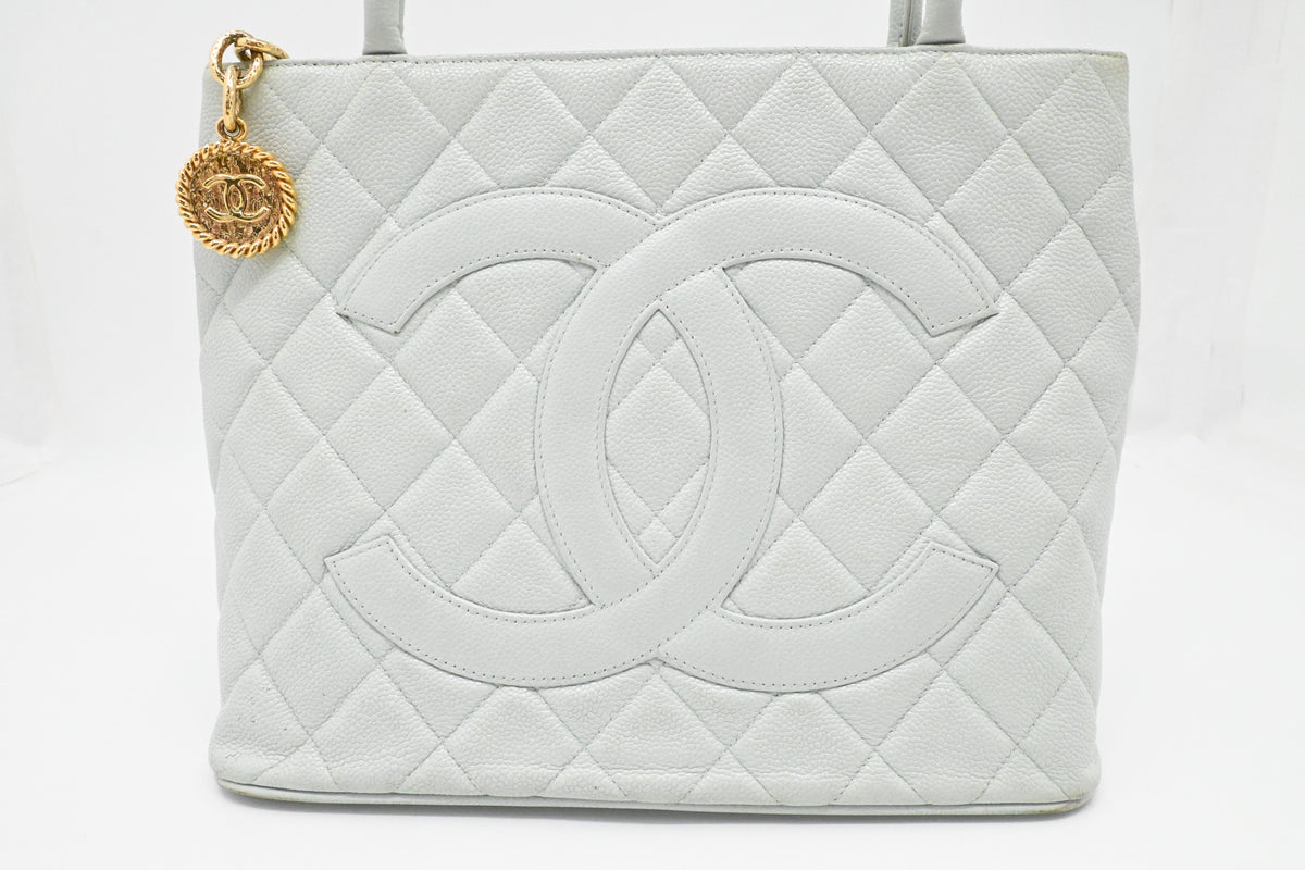 Chanel Medallion Tote in Icy Blue Caviar Leather