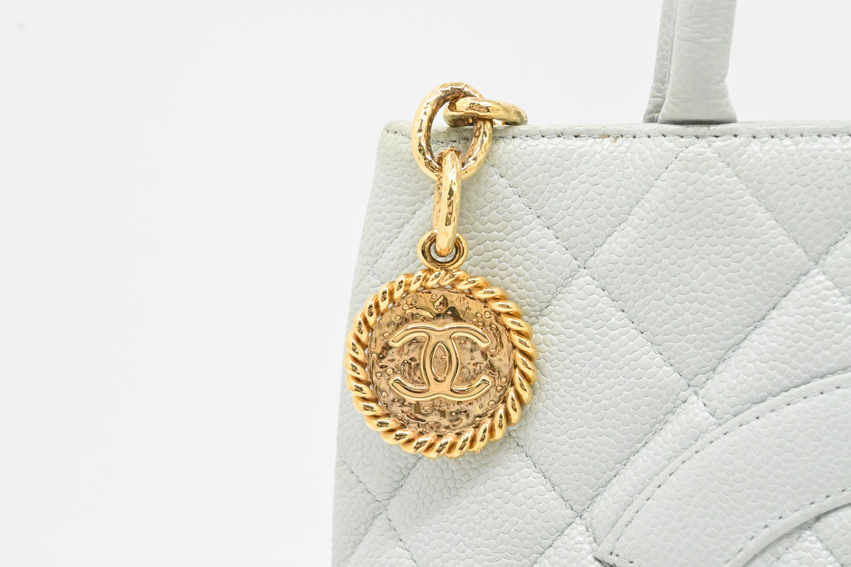 Chanel Medallion Tote in Icy Blue Caviar Leather