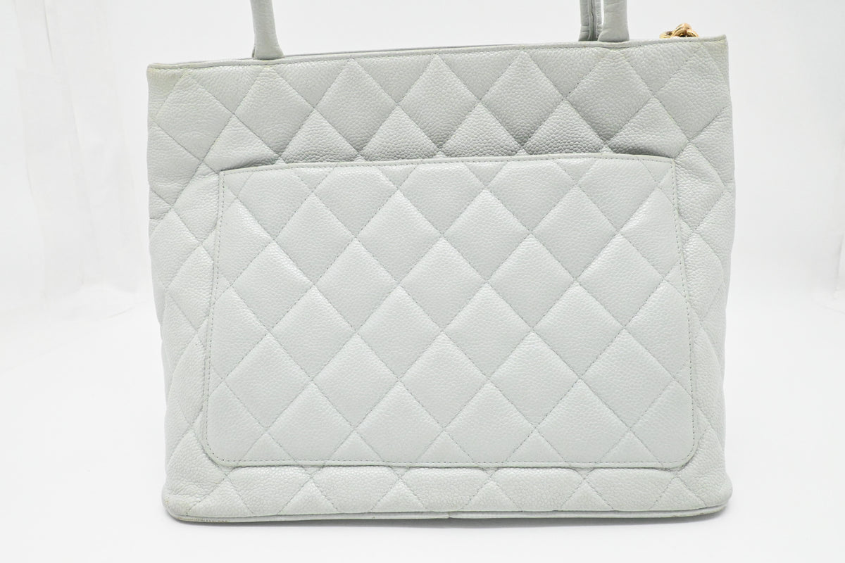 Chanel Medallion Tote in Icy Blue Caviar Leather