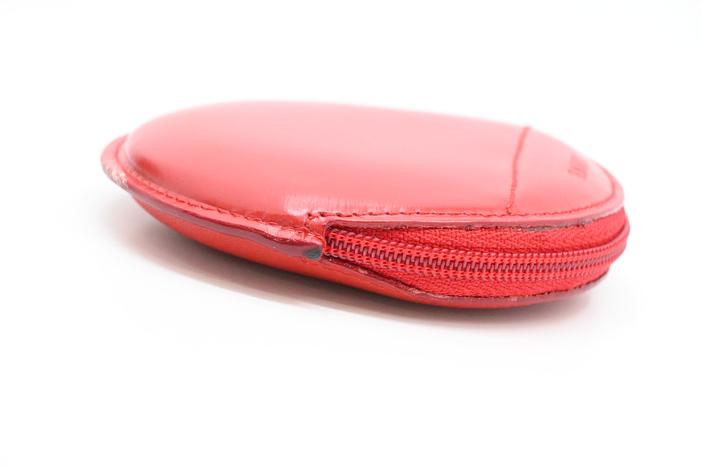 Loewe Round Coin Case in Red Leather