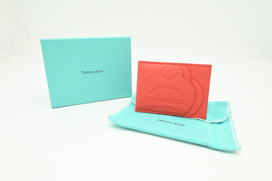 Tiffany & Co. Card Case in Coral Leather