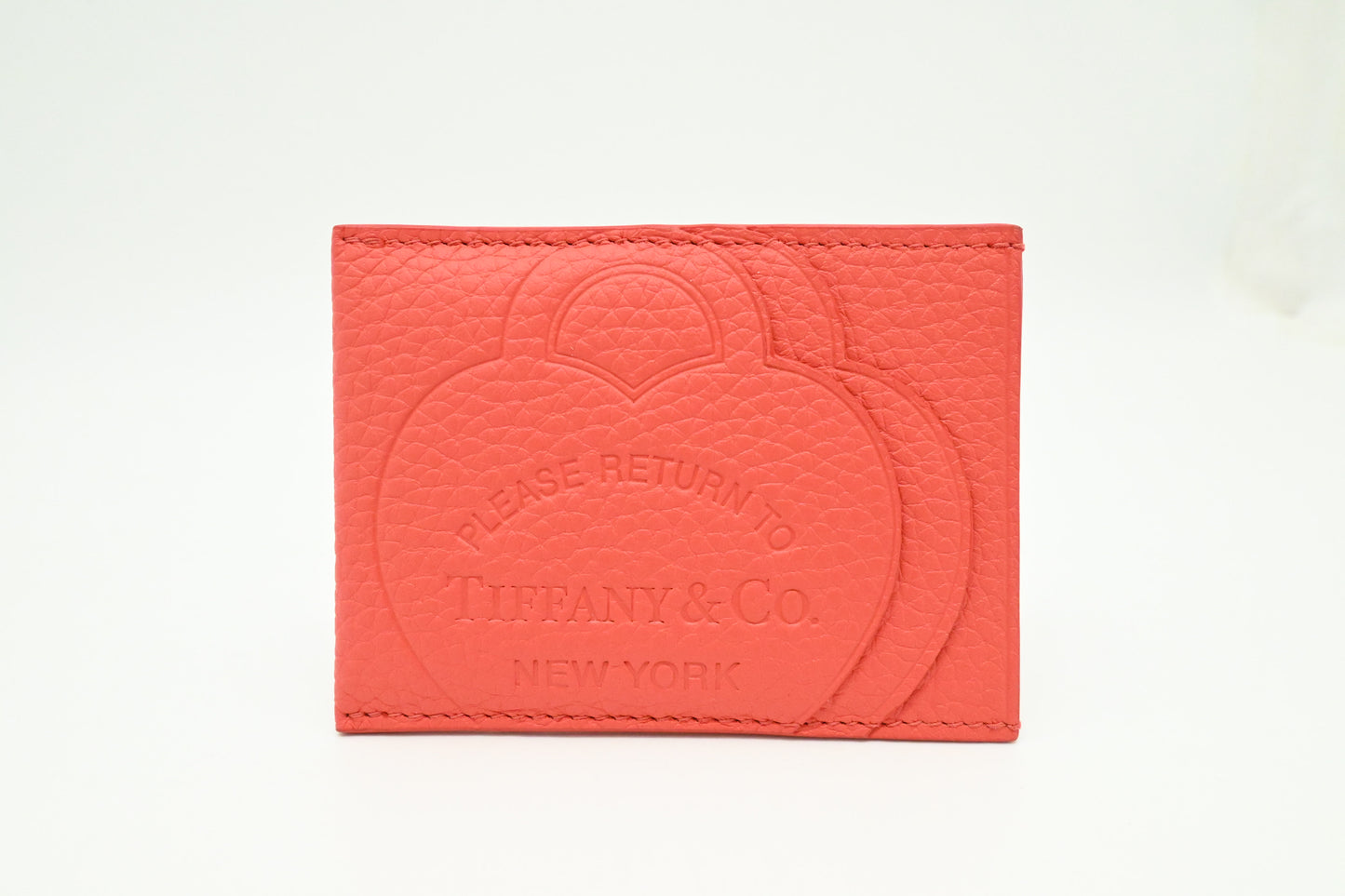 Tiffany & Co. Card Case in Coral Leather