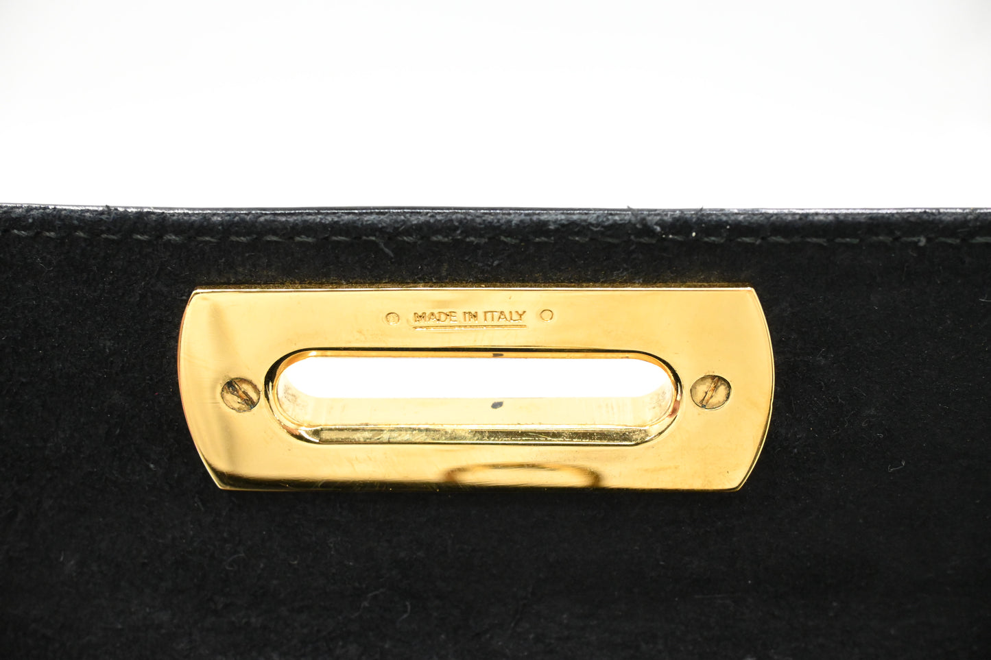 Ferragamo Top Handle Bag in Black Patent Leather