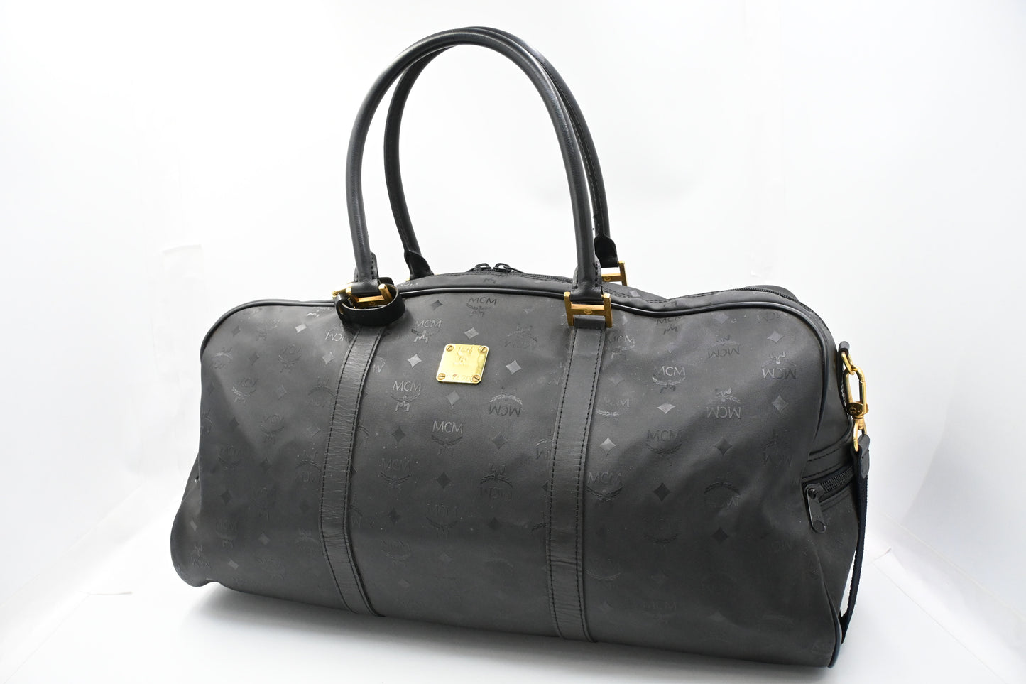 MCM Travel Bag in Black Coated Canvas