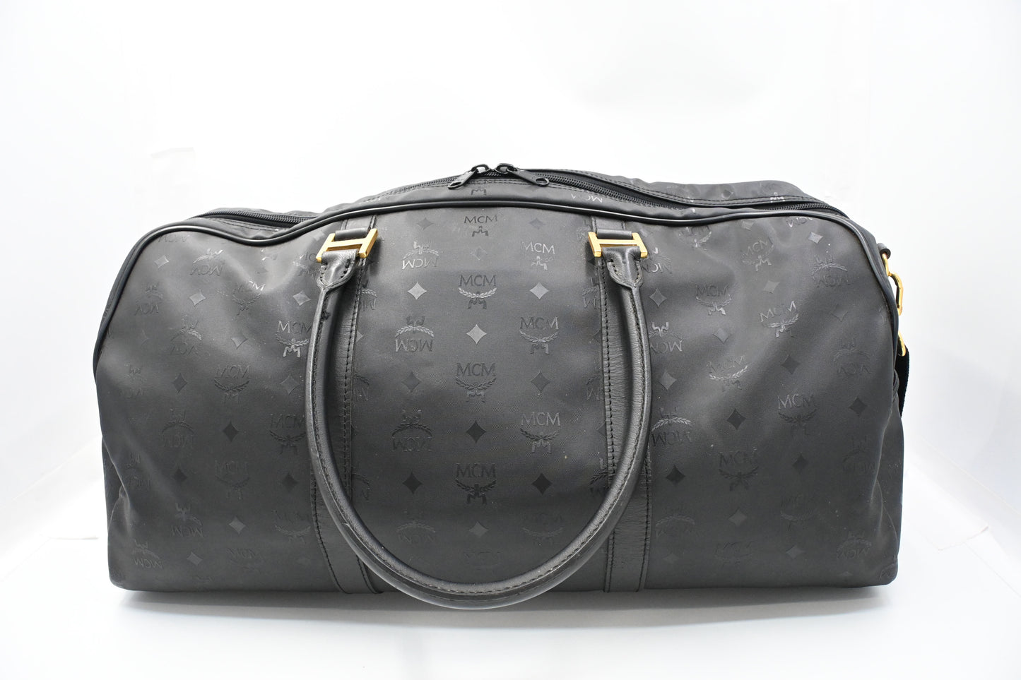 MCM Travel Bag in Black Coated Canvas