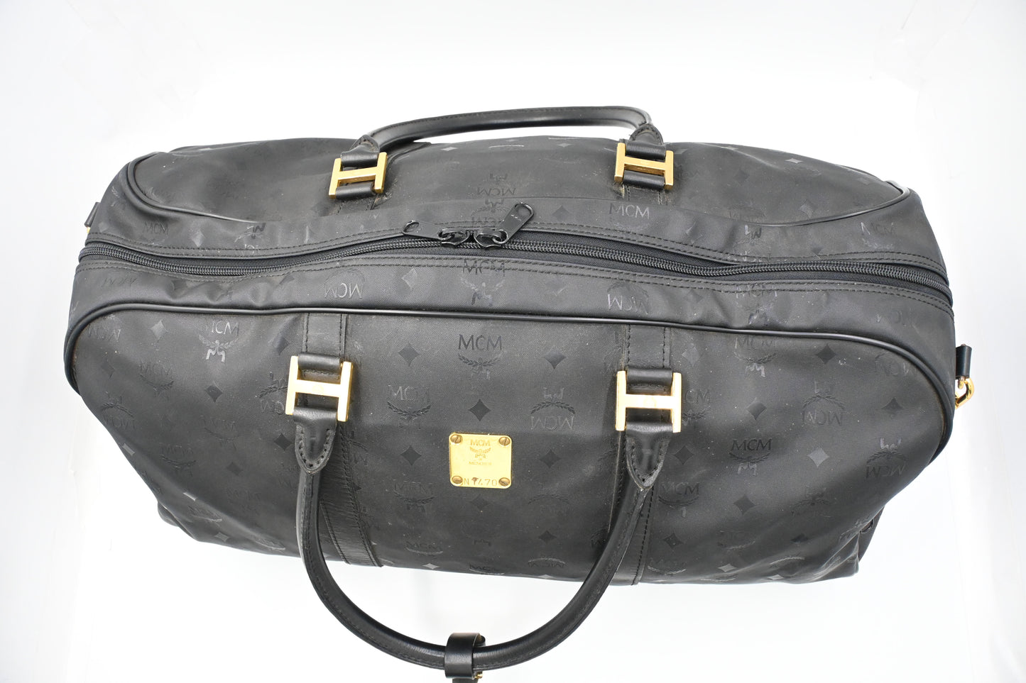 MCM Travel Bag in Black Coated Canvas
