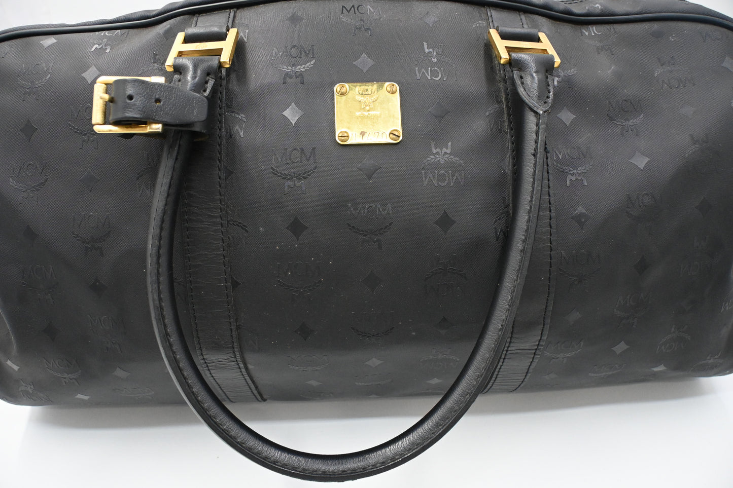 MCM Travel Bag in Black Coated Canvas