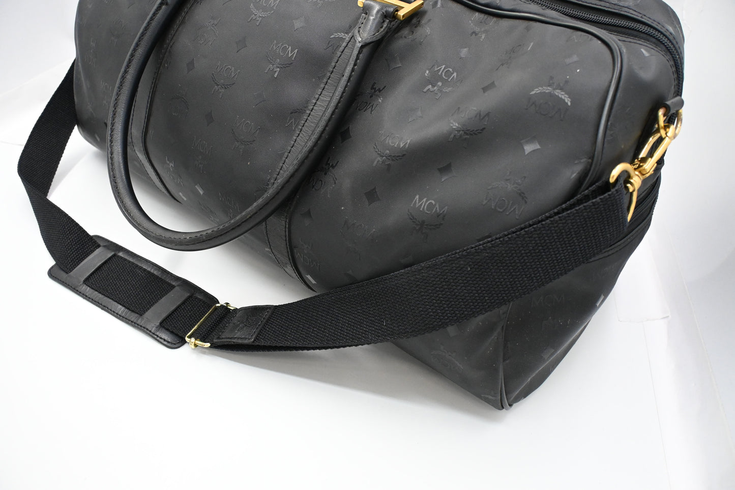 MCM Travel Bag in Black Coated Canvas