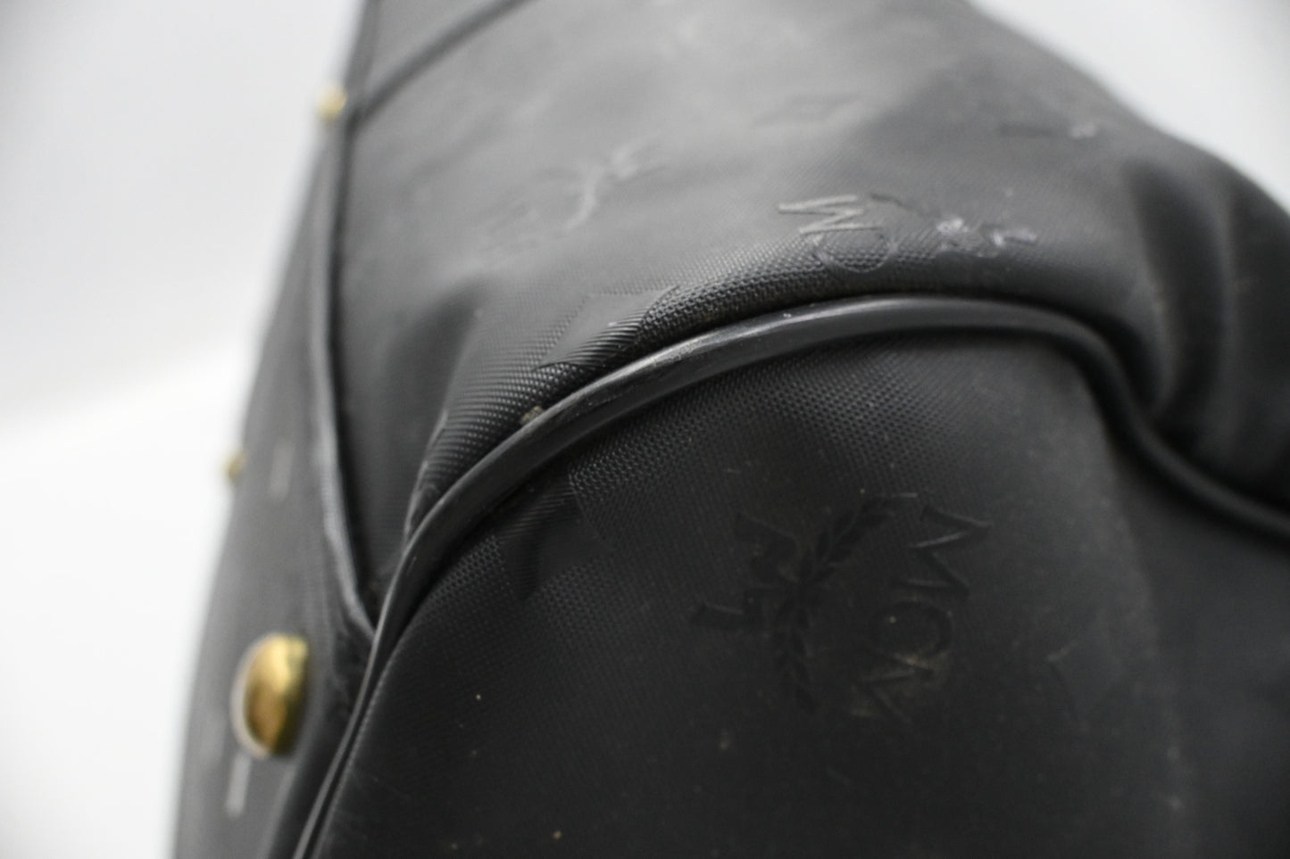 MCM Travel Bag in Black Coated Canvas
