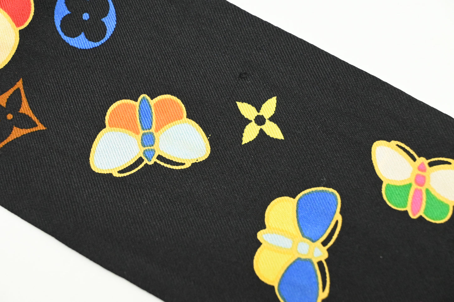 Louis Vuitton Butterfly Bandeau in Black Multicolor Silk