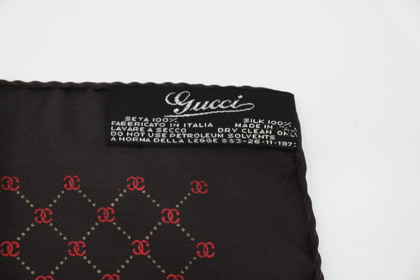 Gucci Scarf in Brown and Red Silk