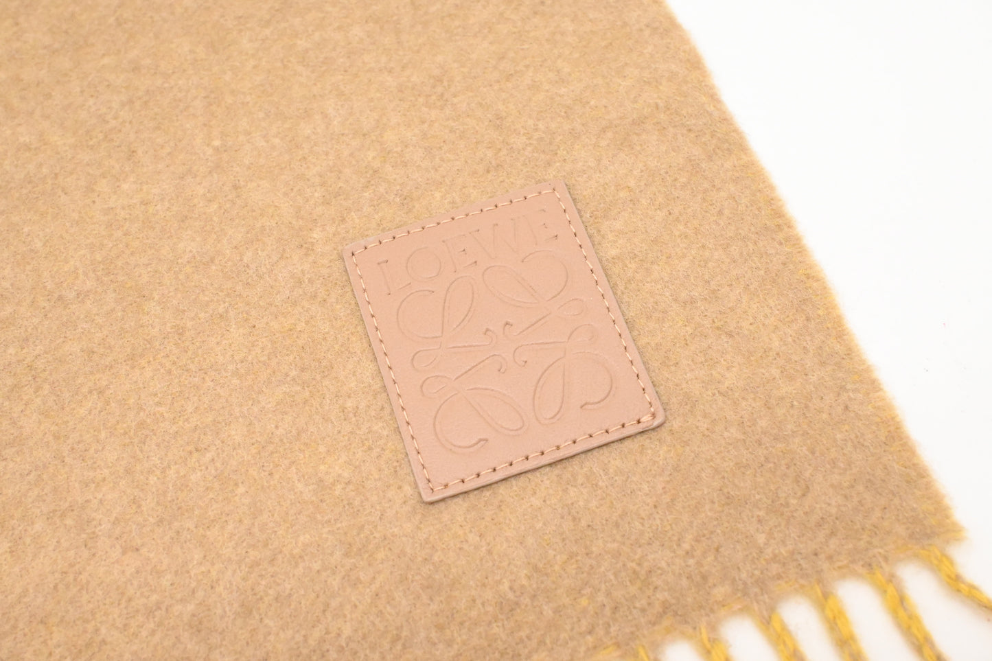 Loewe Scarf in Beige and Yellow Cashmere