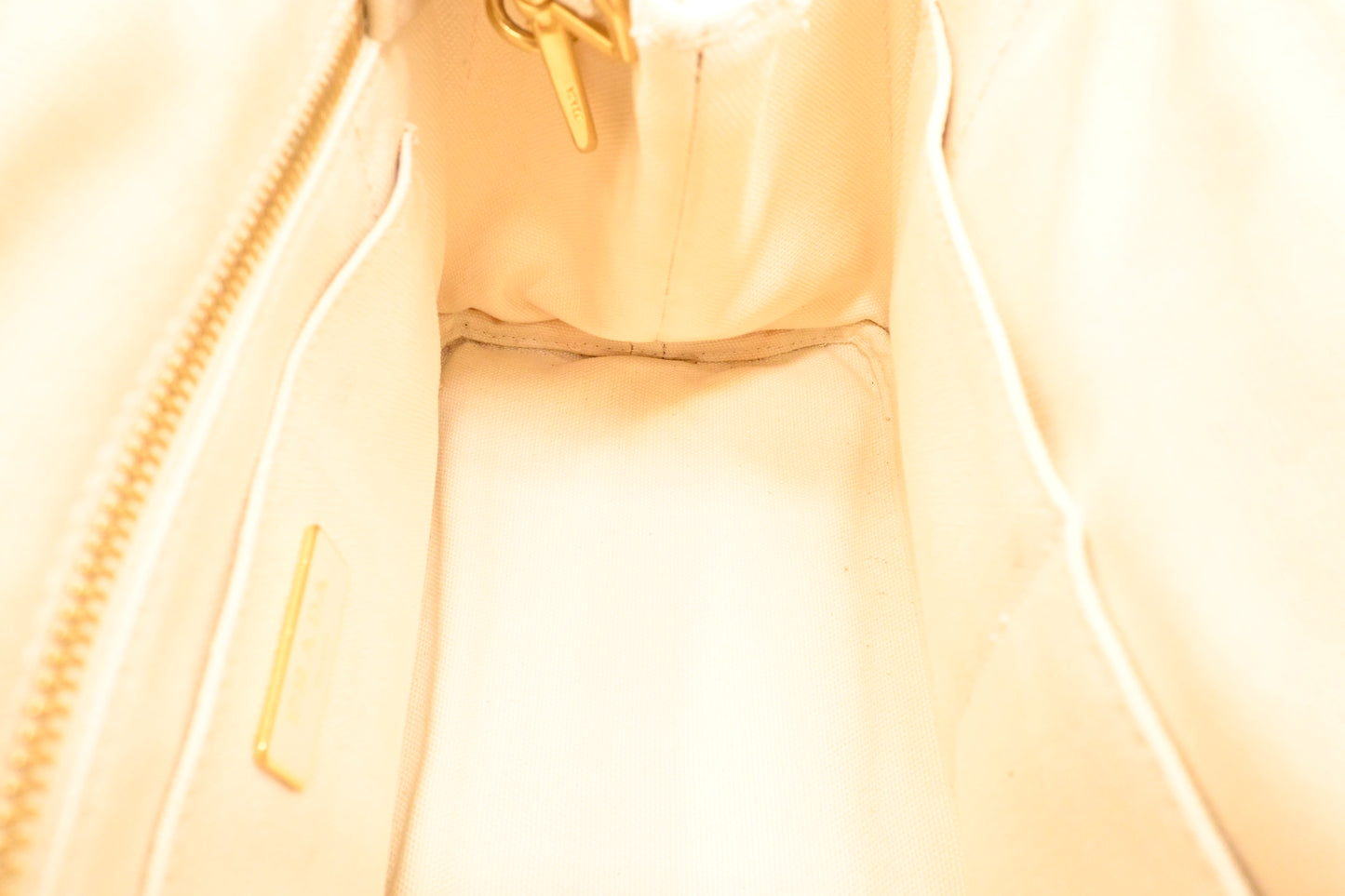 Prada Small Hawaiian Canapa in White Canvas