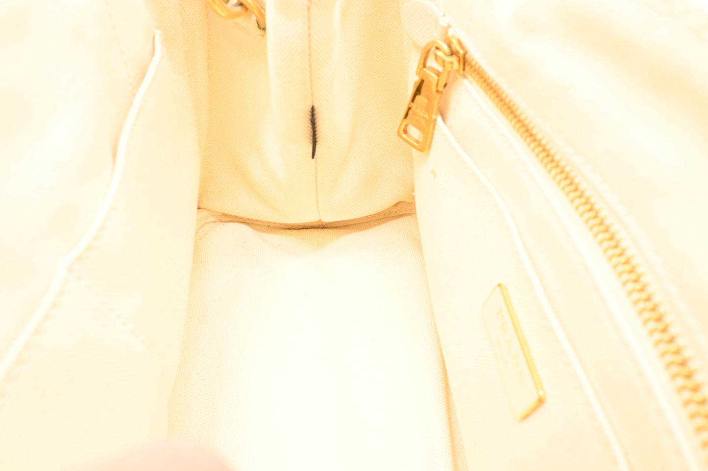Prada Small Hawaiian Canapa in White Canvas
