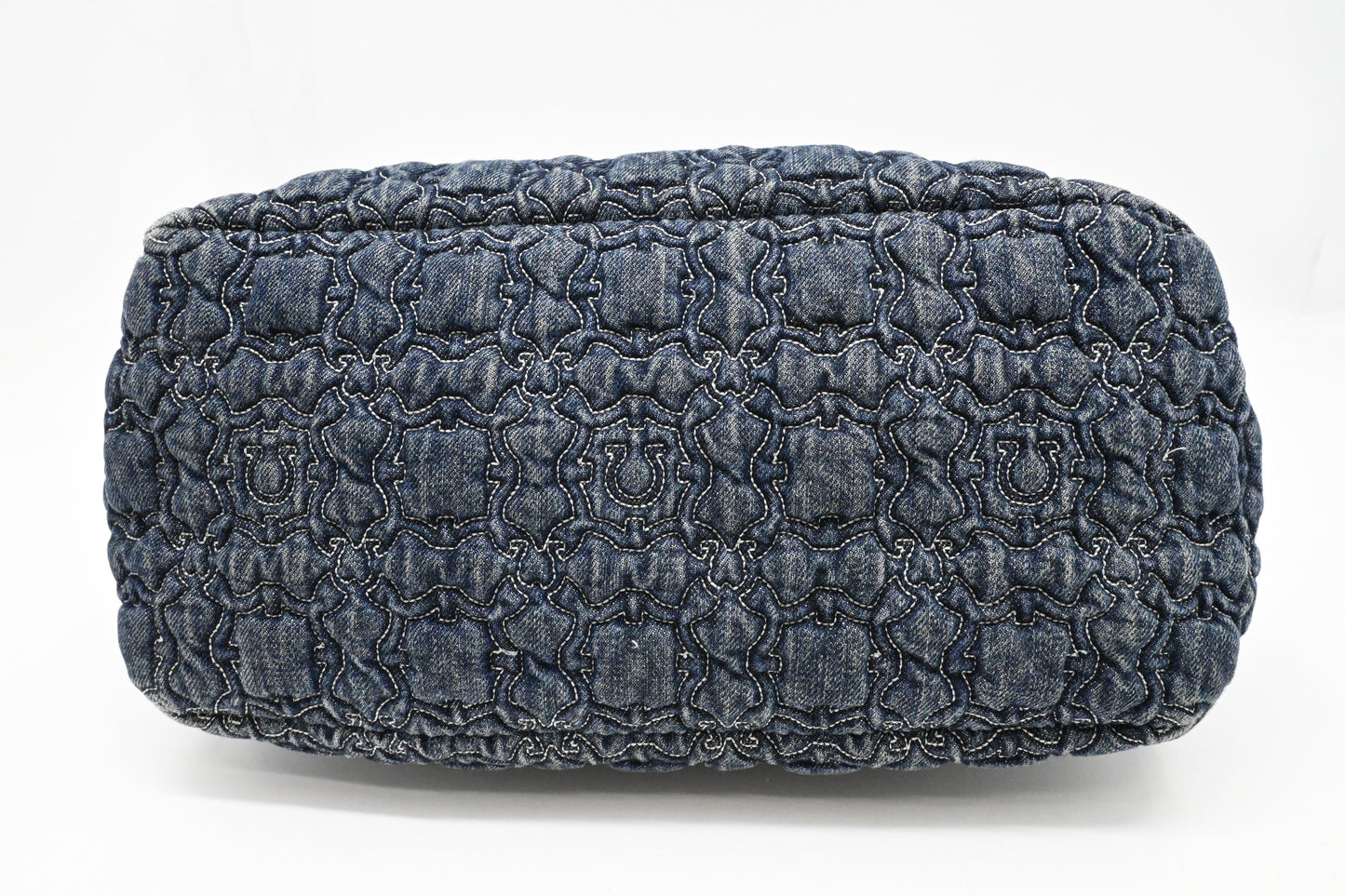 Ferragamo Chain Tote Bag in Quilted Denim