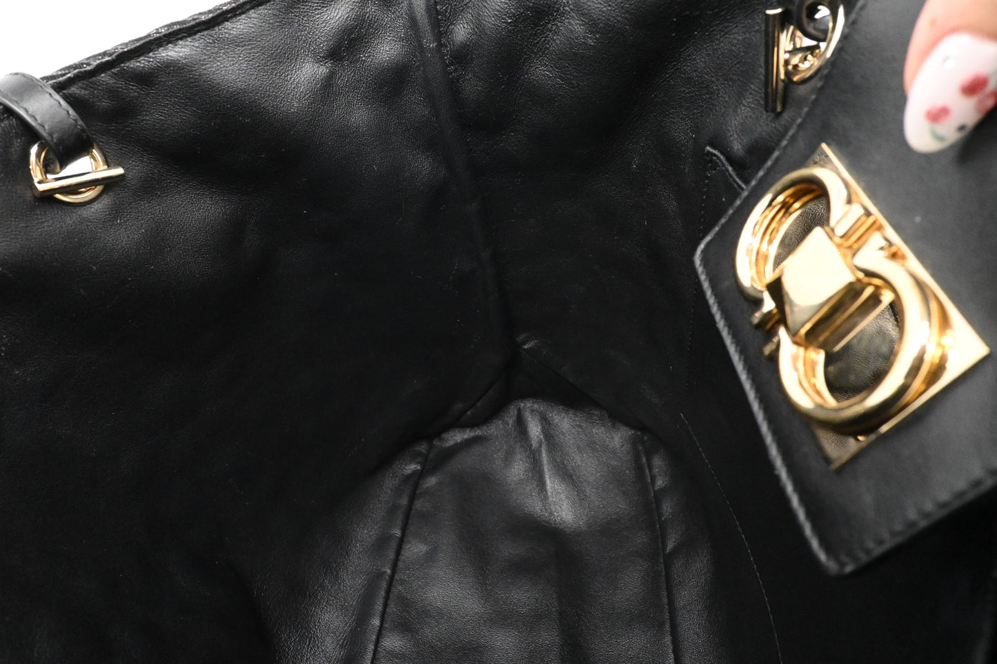 Ferragamo Chain Tote Bag in Quilted Denim