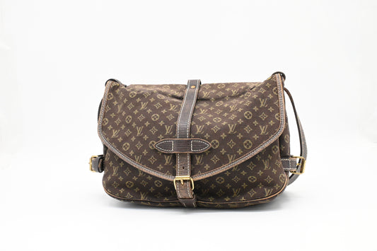 Louis Vuitton Saumur 30 in Fusain Minilin Canvas