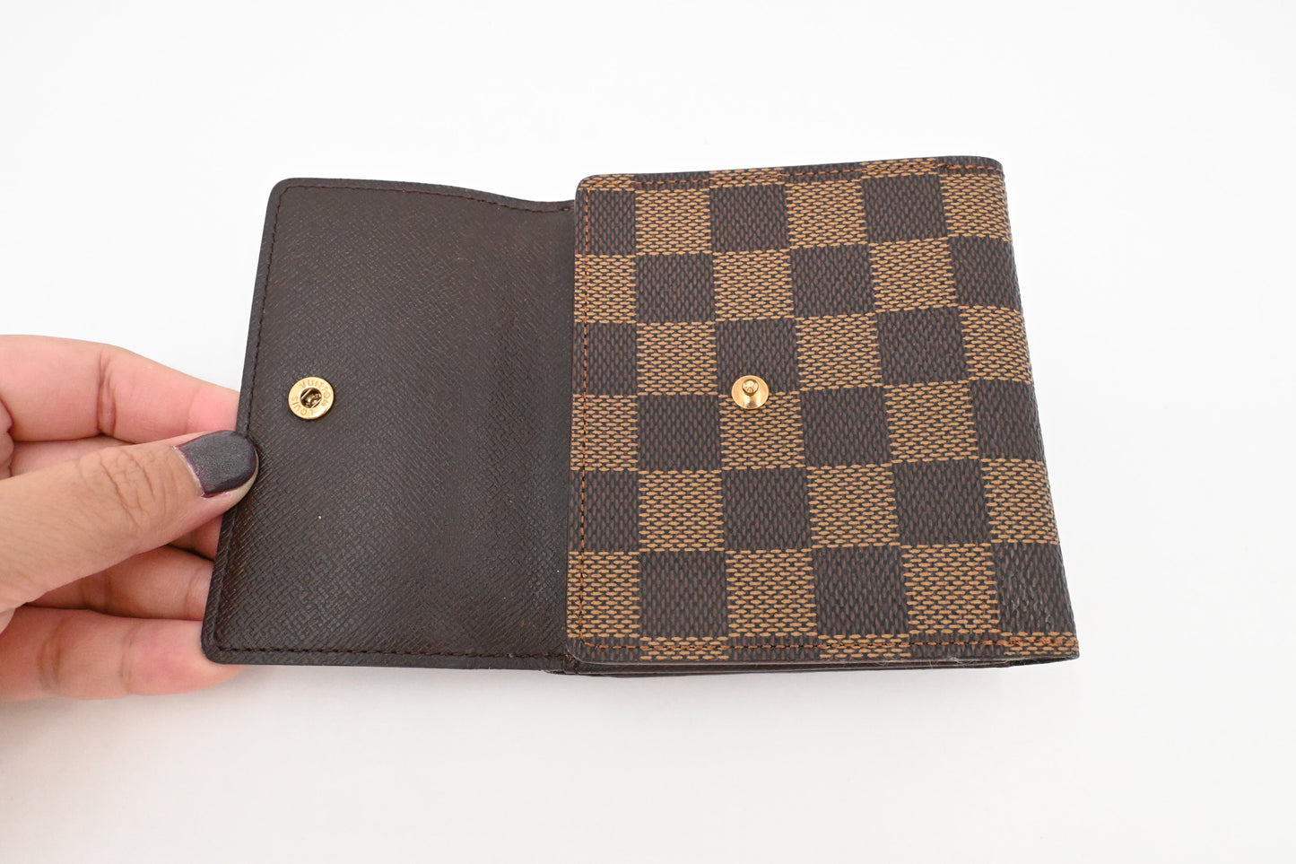 Louis Vuitton Compact Double Face Wallet in Damier Ebene Canvas