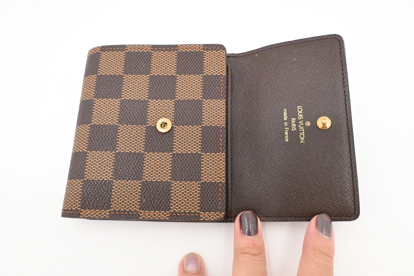 Louis Vuitton Compact Double Face Wallet in Damier Ebene Canvas