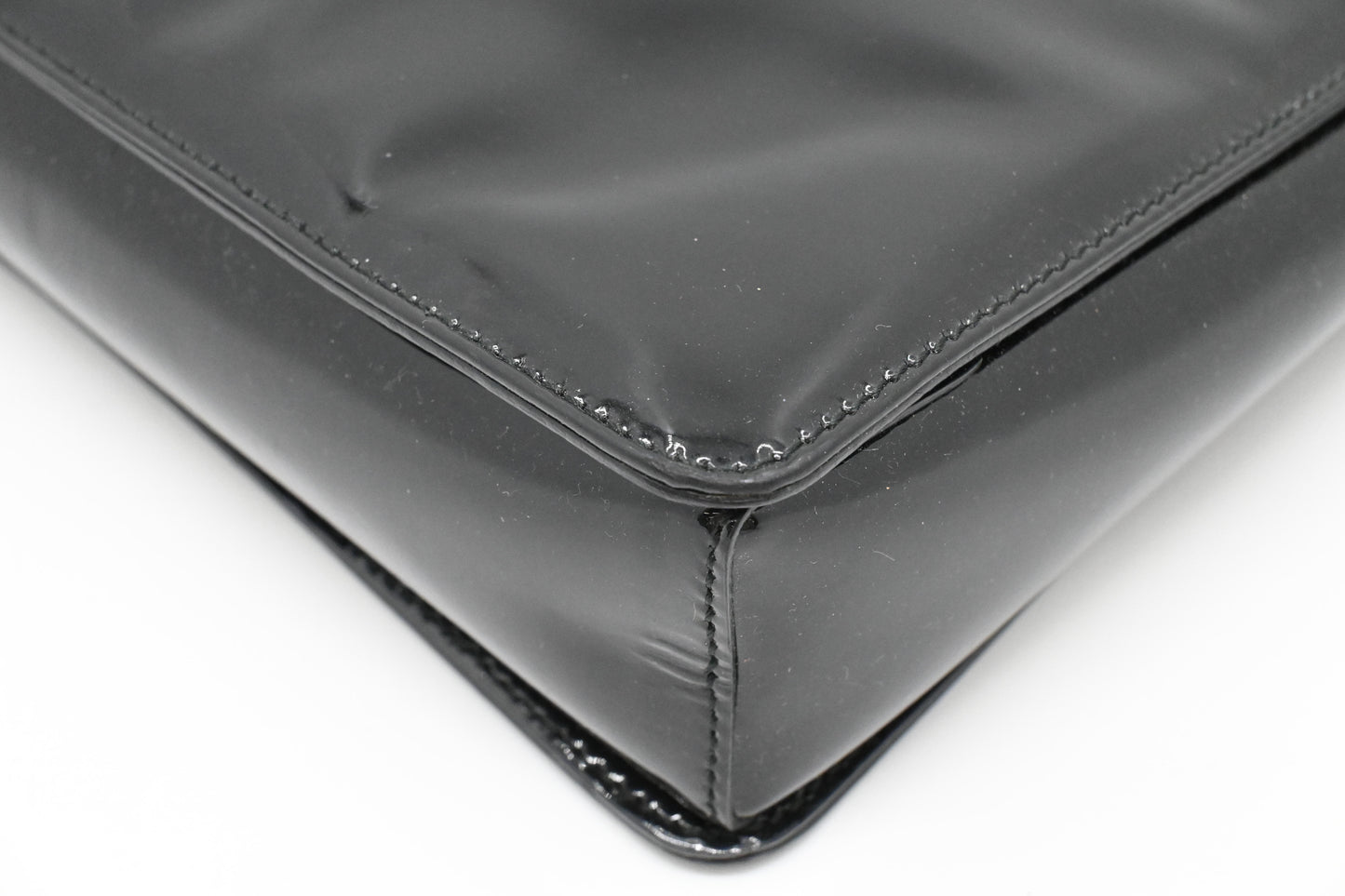 Ferragamo Vara Handbag in Black Patent Leather