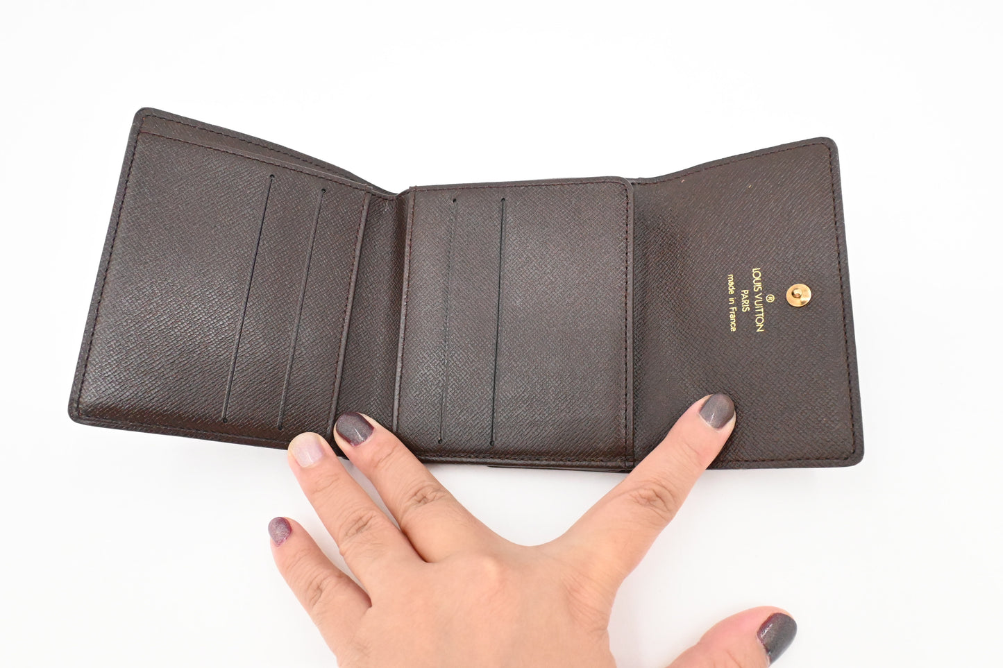 Louis Vuitton Compact Double Face Wallet in Damier Ebene Canvas
