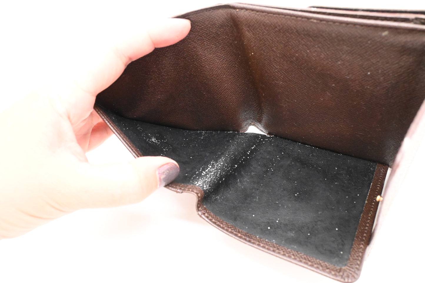 Louis Vuitton Compact Double Face Wallet in Damier Ebene Canvas