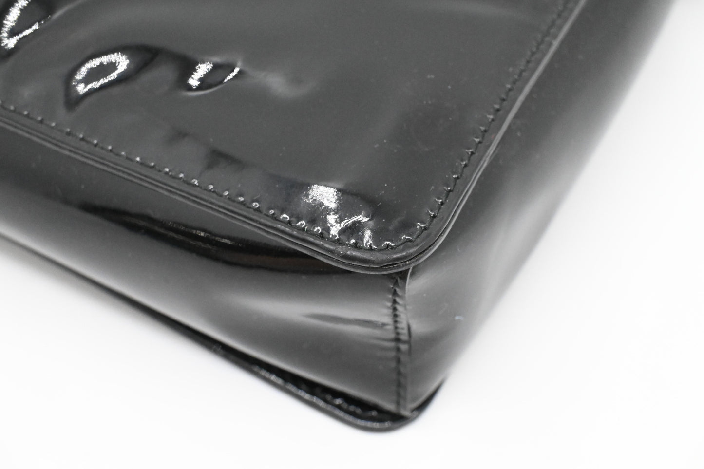 Ferragamo Vara Handbag in Black Patent Leather