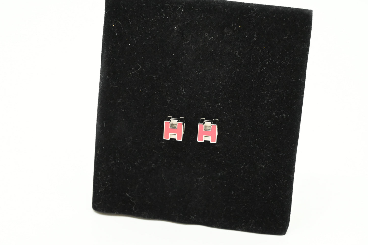 Hermes Pink H Cube Earrings