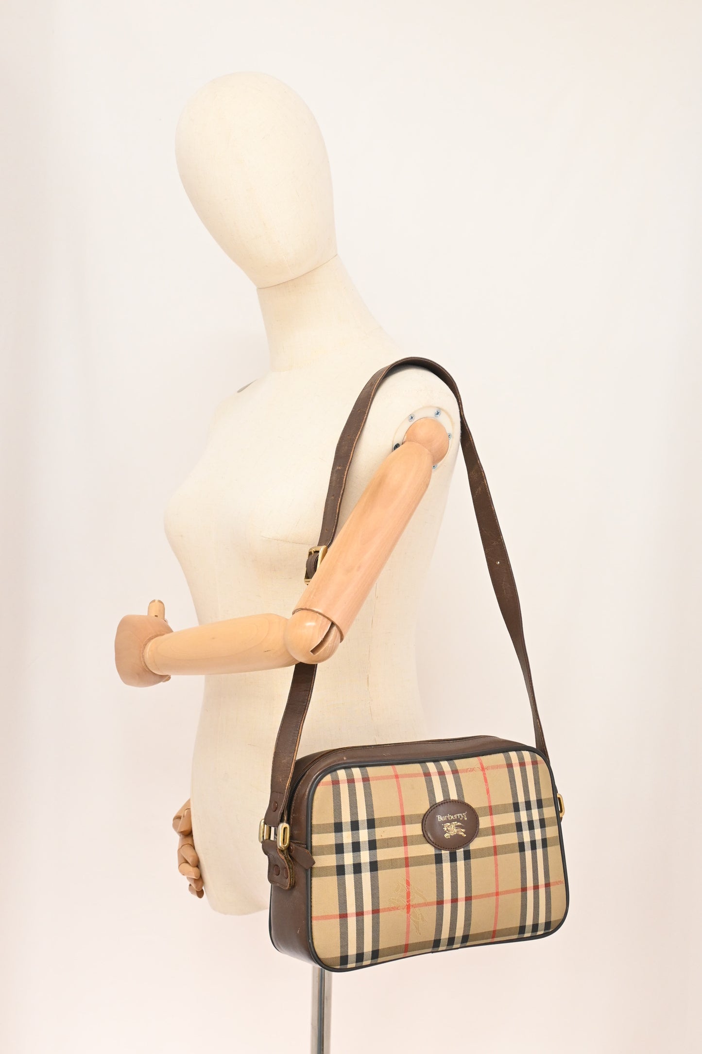 Burberry Shoulder Bag in Check Coated Canvas