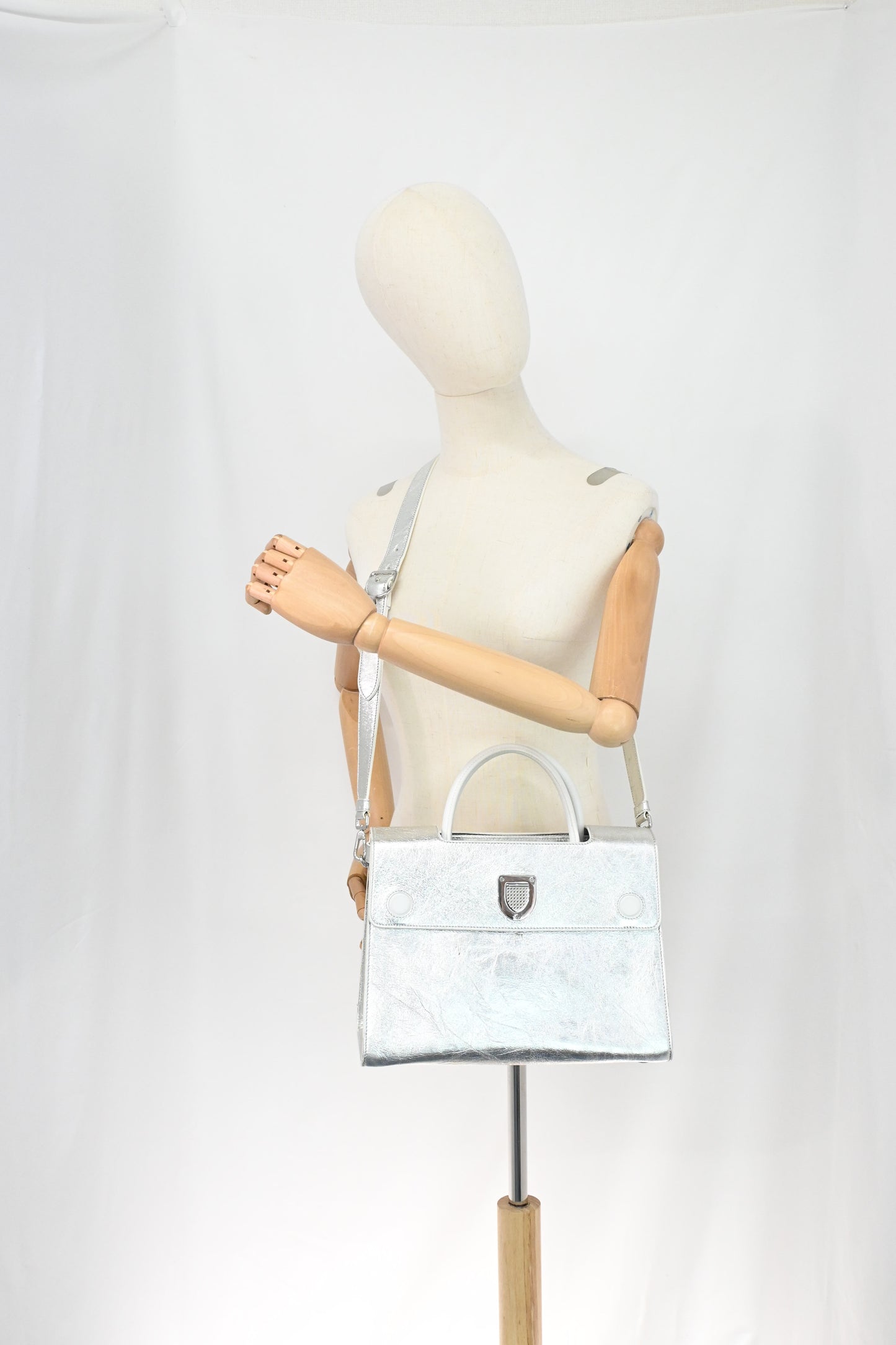 Dior Diorever 2way Bag in Silver Leather