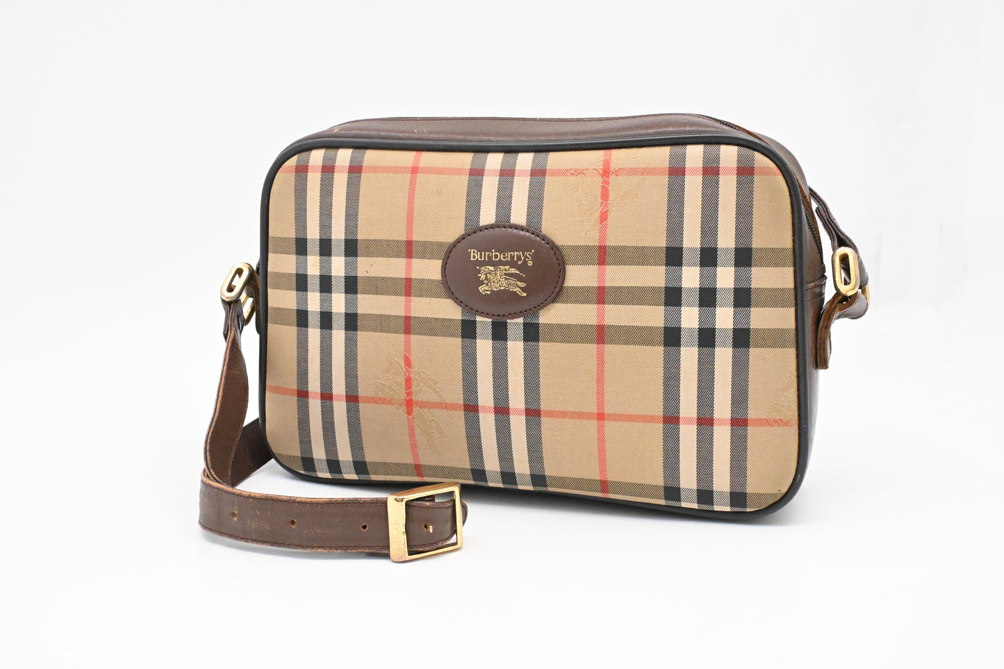 Burberry Shoulder Bag in Check Coated Canvas